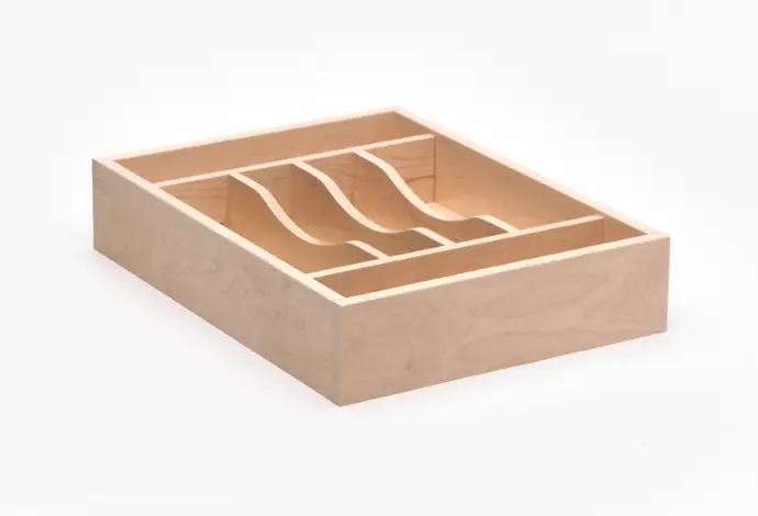 Wood cutlery divider