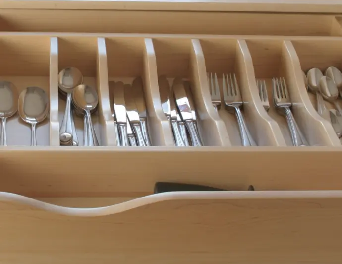Wood cutlery divider