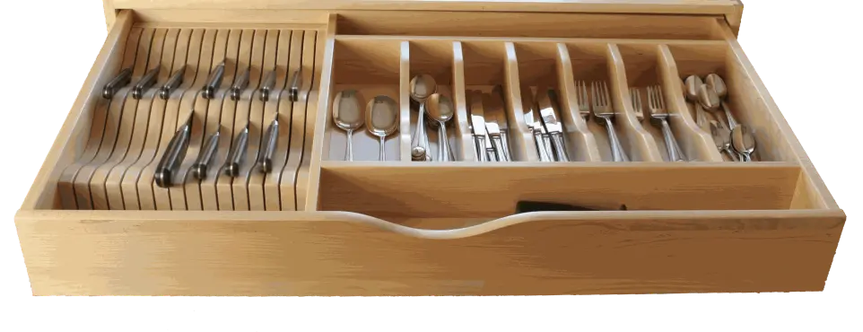 Cutlery divider and knife block