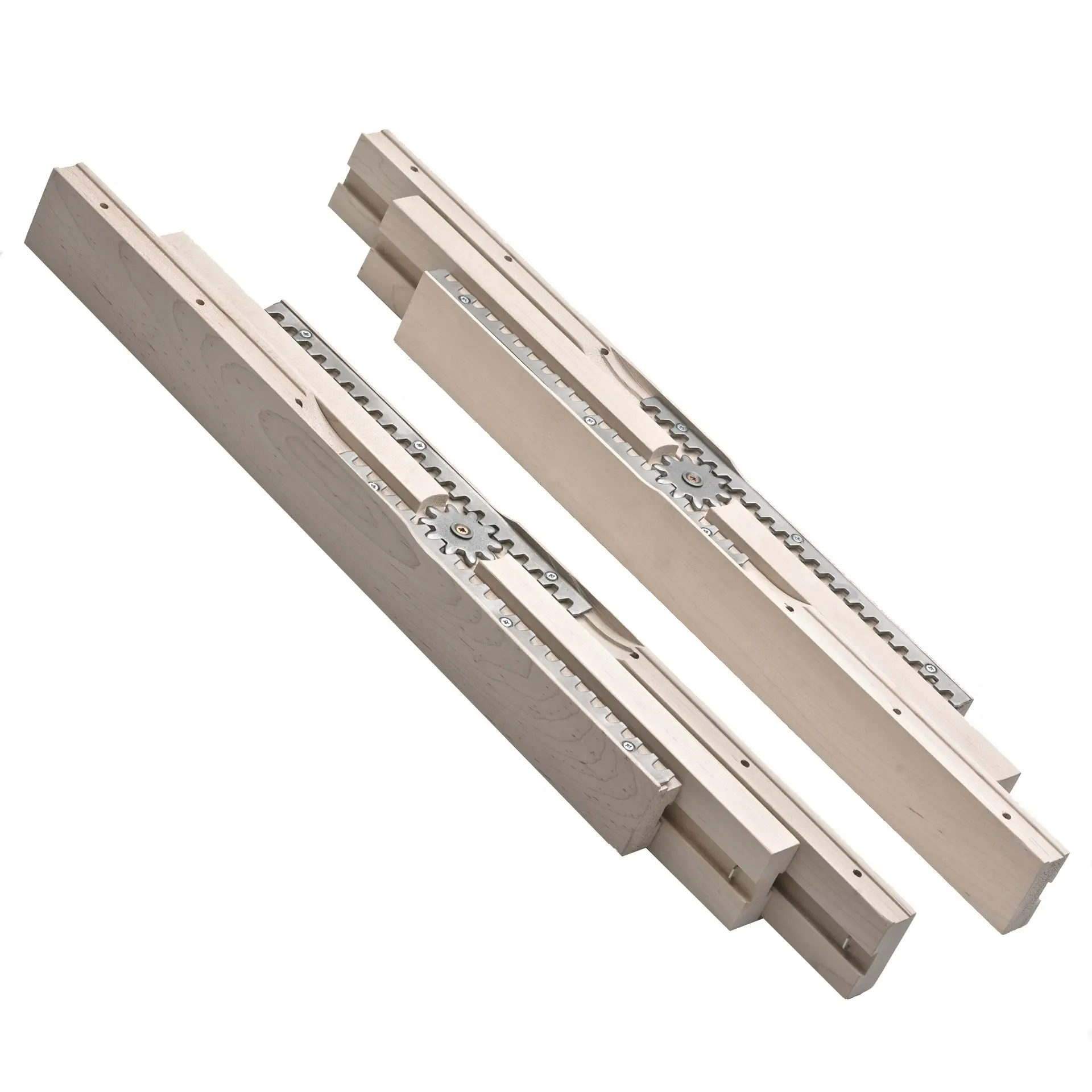 Wooden table slides with smooth extension mechanism